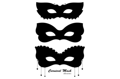 Carnival mask black silhouettes