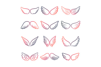 Colorful wings line set