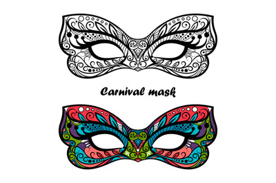 Coloring page carnival masks