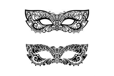 Decorative carnival masks vector illustration isolated on white