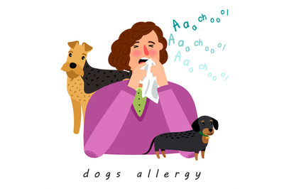 Dog allergy woman