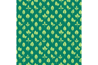 Green leaves seamless pattern