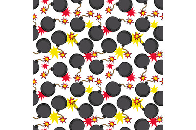 Cartoon bombs seamless pattern