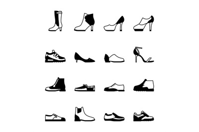 Shoes silhouette set