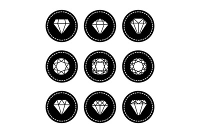 White diamonds icons set