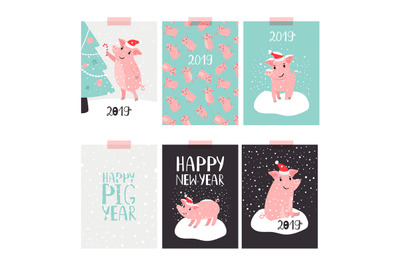 Christmas pig 2019 cards