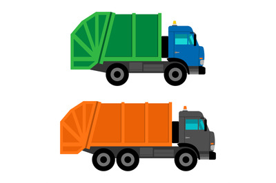 Cartoon garbage trucks
