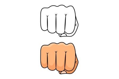 Fist punch vector illustration. Strong and power man symbol