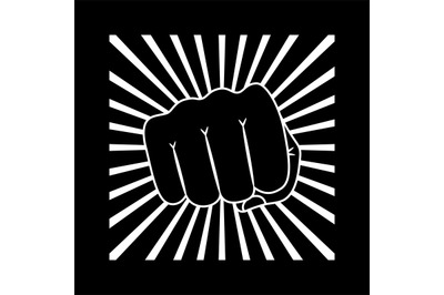 Fist punch with starburst vector print or logo design