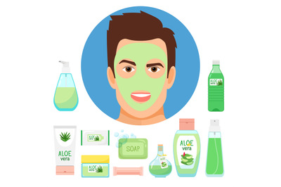 Male beauty treatments with organic aloe vera cosmetics