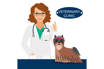 Veterinarian and dog