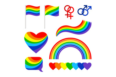 Pride signs, lgbt rights symbols