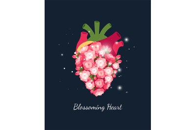 Blooming heart, wedding concept