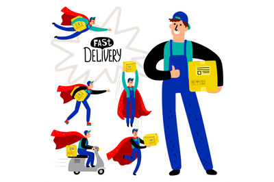 Fast delivery courier set