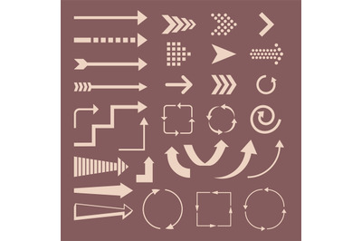 Set of arrows and destinations vector design