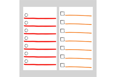 To do list page vector templates with markers doodle elements