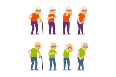 Old mens and womens disease vector illustration