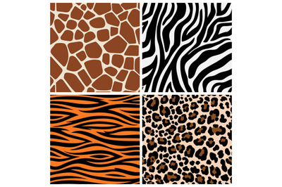 Zebra, giraffe and leopard patterns