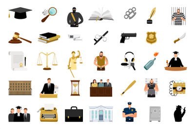 Justice flat icons