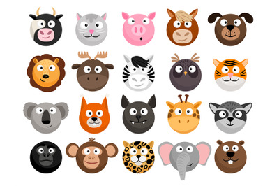 Animal emoticons set