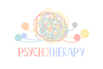 Psychotherapy abstract color tangle of mental disorders