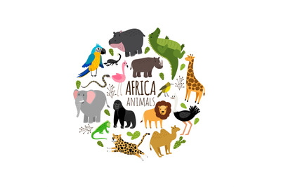 Cartoon african animals printable banner