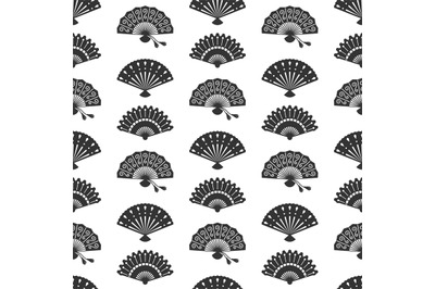 Fans silhouettes seamless pattern