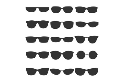 Glasses black silhouette icons