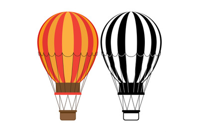 Aerostat vector icons. Hot air balloons isolated on white background