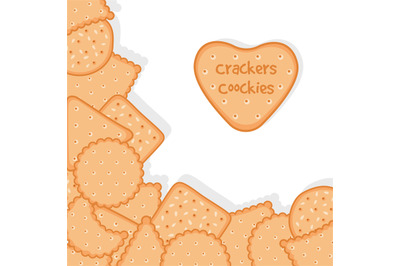 Bakery background. Vector crackers cookies backdrop template