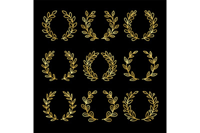 Gold linear wreath set