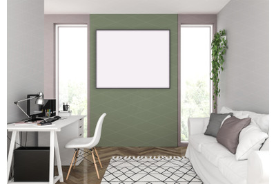 Interior scene - artwork background - frame mockup