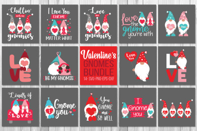 Valentine&#039;s Day Gnomes Bundle Svg