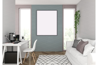 Interior scene - artwork background - frame mockup