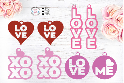 Valentine Earrings Cut Files