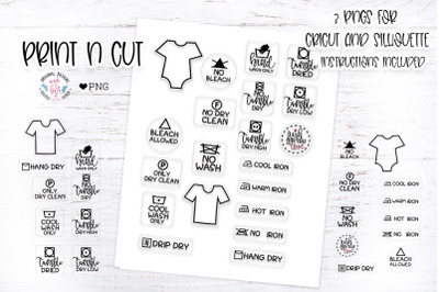 T-shirt Clothes&amp;nbsp;Print n Cut Instruction Care&amp;nbsp;Stickers