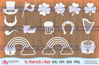 St. Patrick&#039;s Day SVG, Eps, Dxf and Png