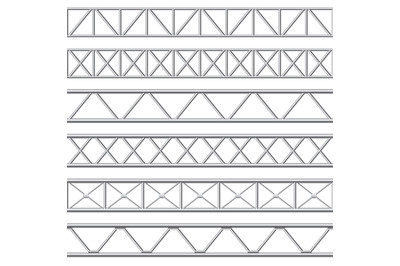 Metal truss girder. Steel pipes structures, roof girder and seamless m