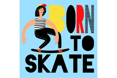 Women skateboarding poster