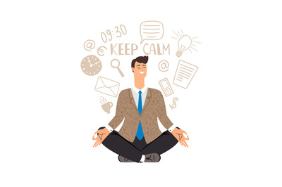 Businessman meditation icon