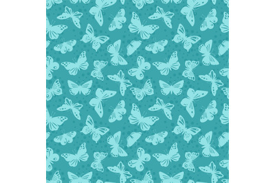 Lace butterflies silhouettes vector seamless background pattern