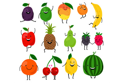 Cute fruit characters for kids