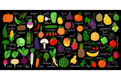 Vegetables, fruits and berries