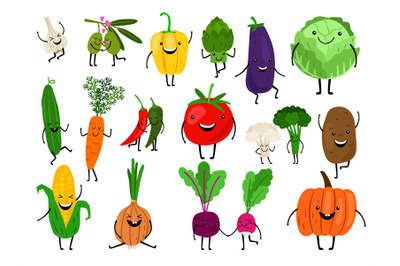 Cartoon vegetables characters