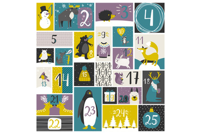 Advent calendar with forest animals