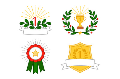 Award colorful icons set