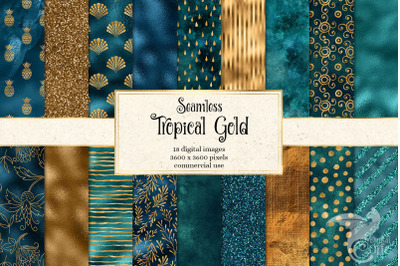 Tropical Gold Digital Paper