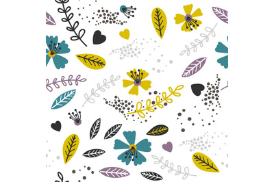 Yellow and lavender floral pattern