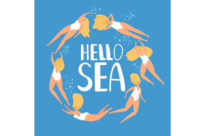 Hello sea summer poster