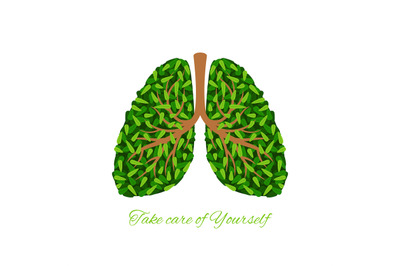 Green leaves lungs